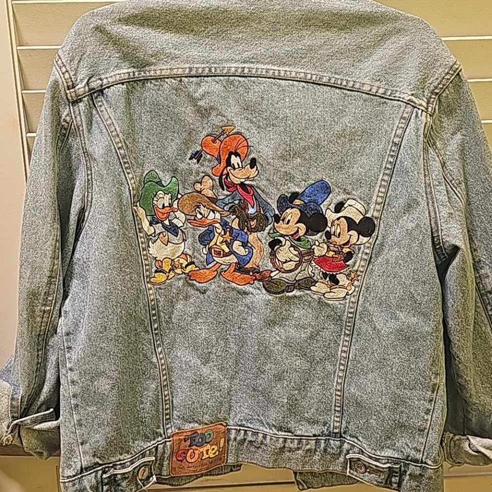 Vintage Too Cute Disney Jean Jacket Western Theme